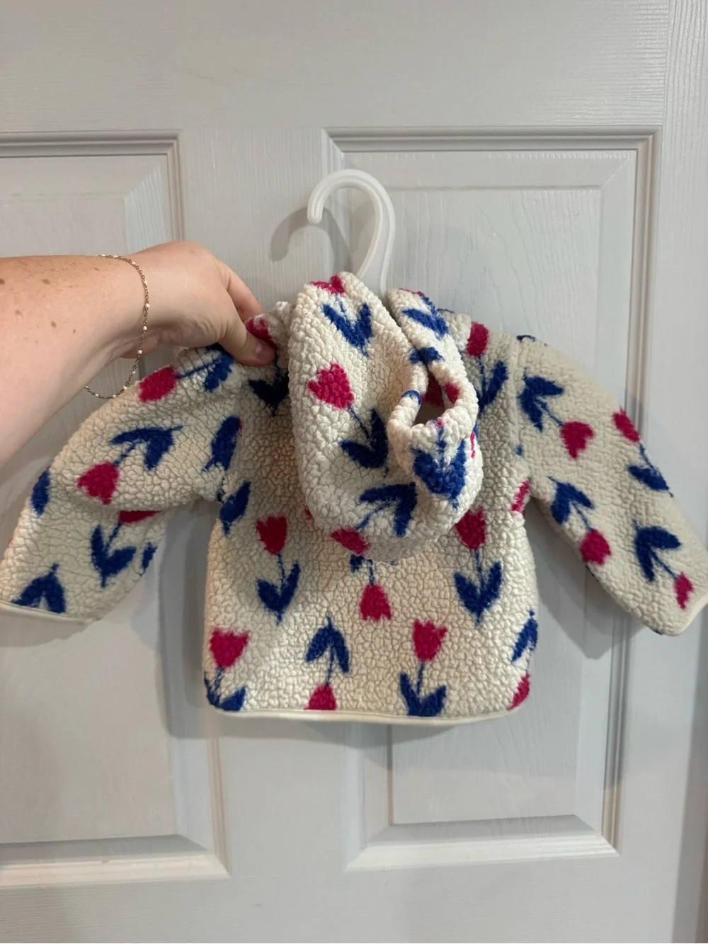 Carter's Baby Girls Tulip Fleece Hooded Jacket Coat Sherpa 9 Months